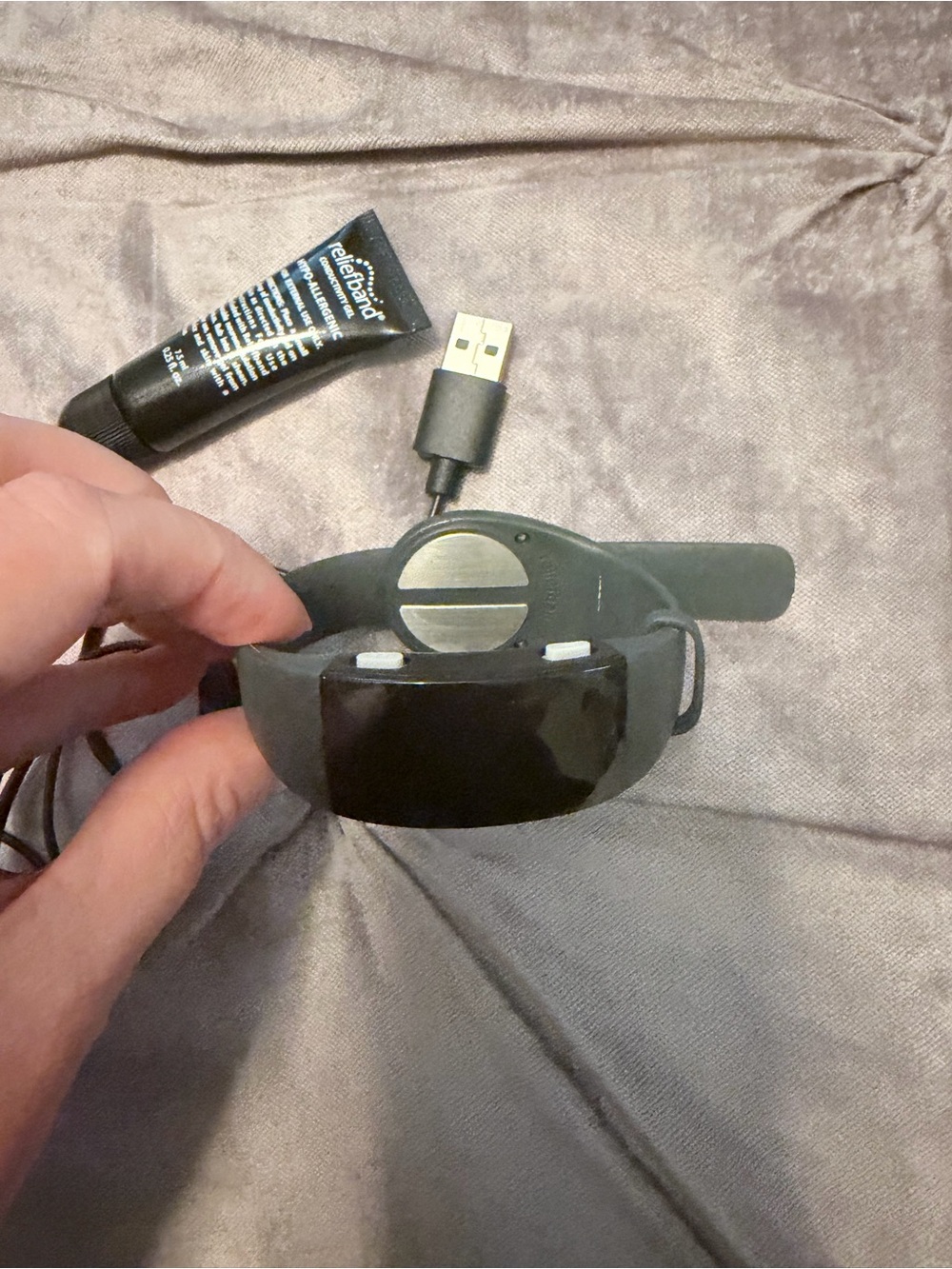Relief Band Black Fitness Tracker with USB Charger